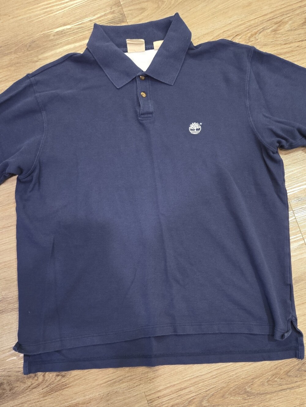 Timberland Navy Blue Short-Sleeve Polo with Logo